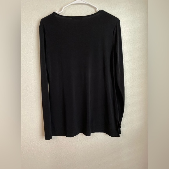 Calvin Klein Black Long Sleeve Embellished Blouse with Crew Neck size L - Picture 8 of 8